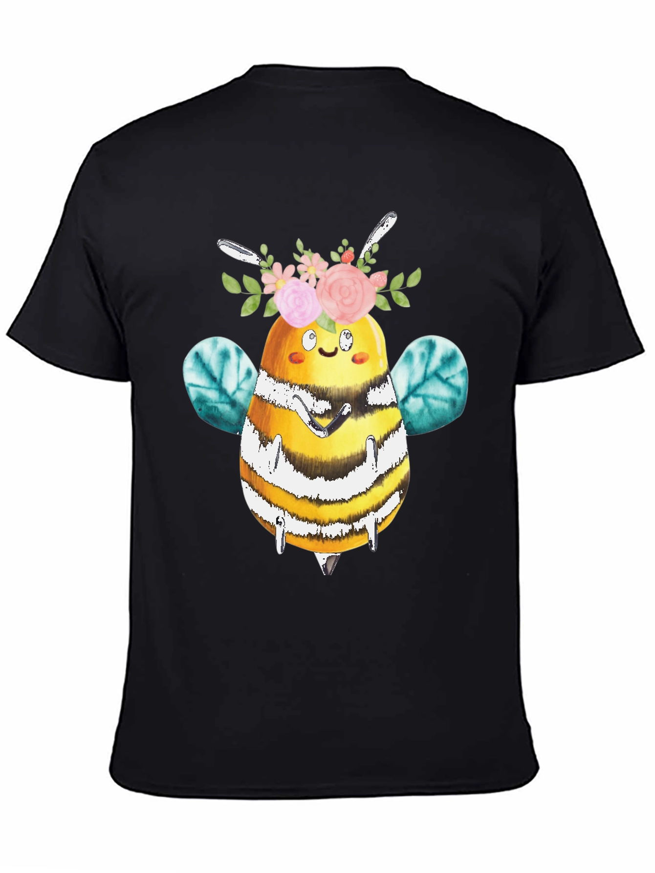 Cute Bee with Floral Crown T-Shirt