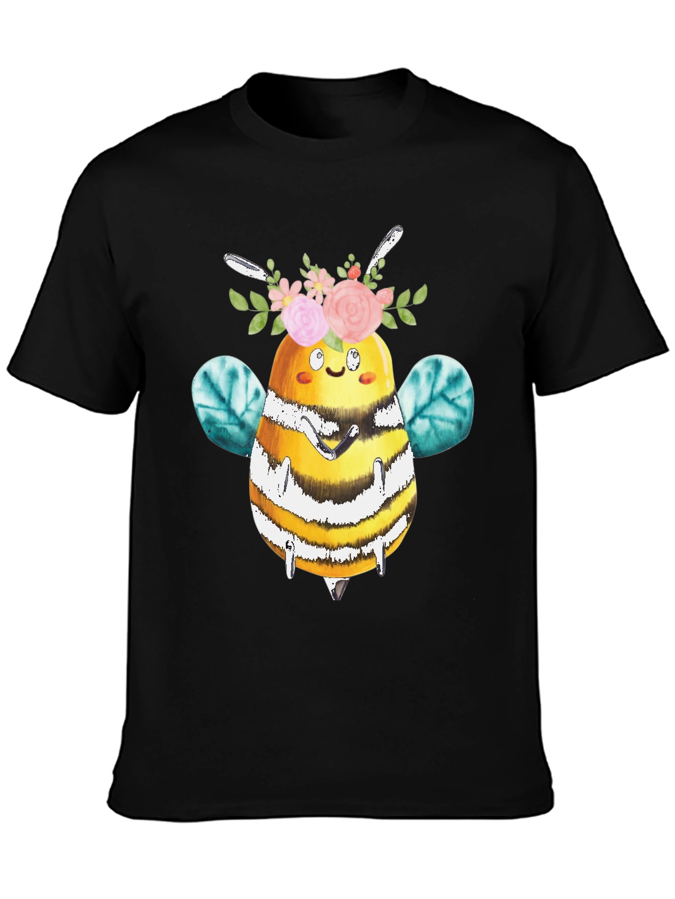 Cute Bee with Floral Crown T-Shirt