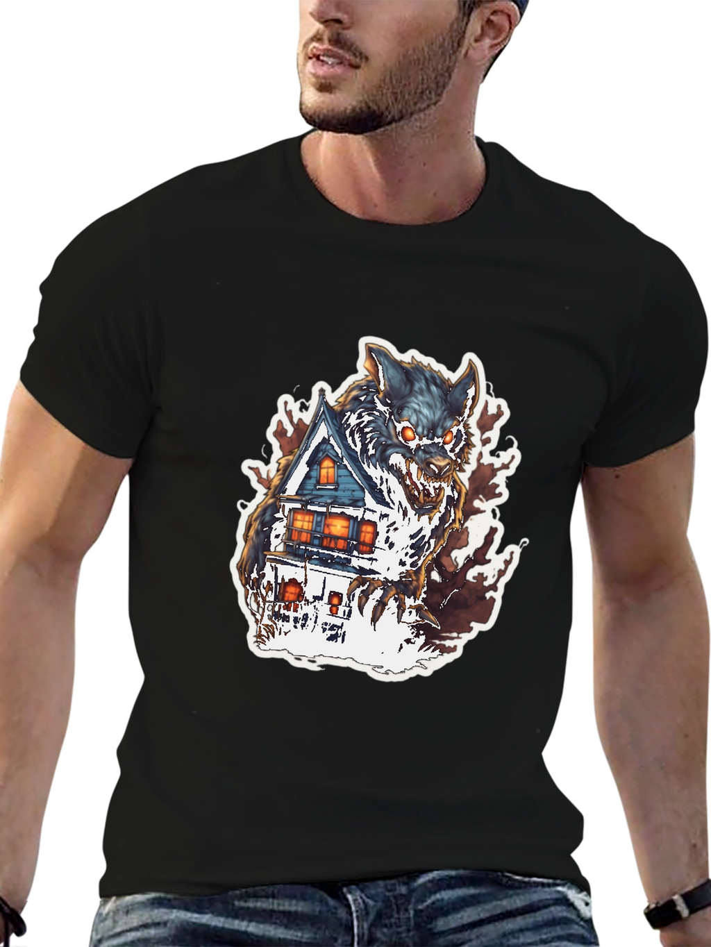 Wolf House Graphic Tee - Halloween Shirt
