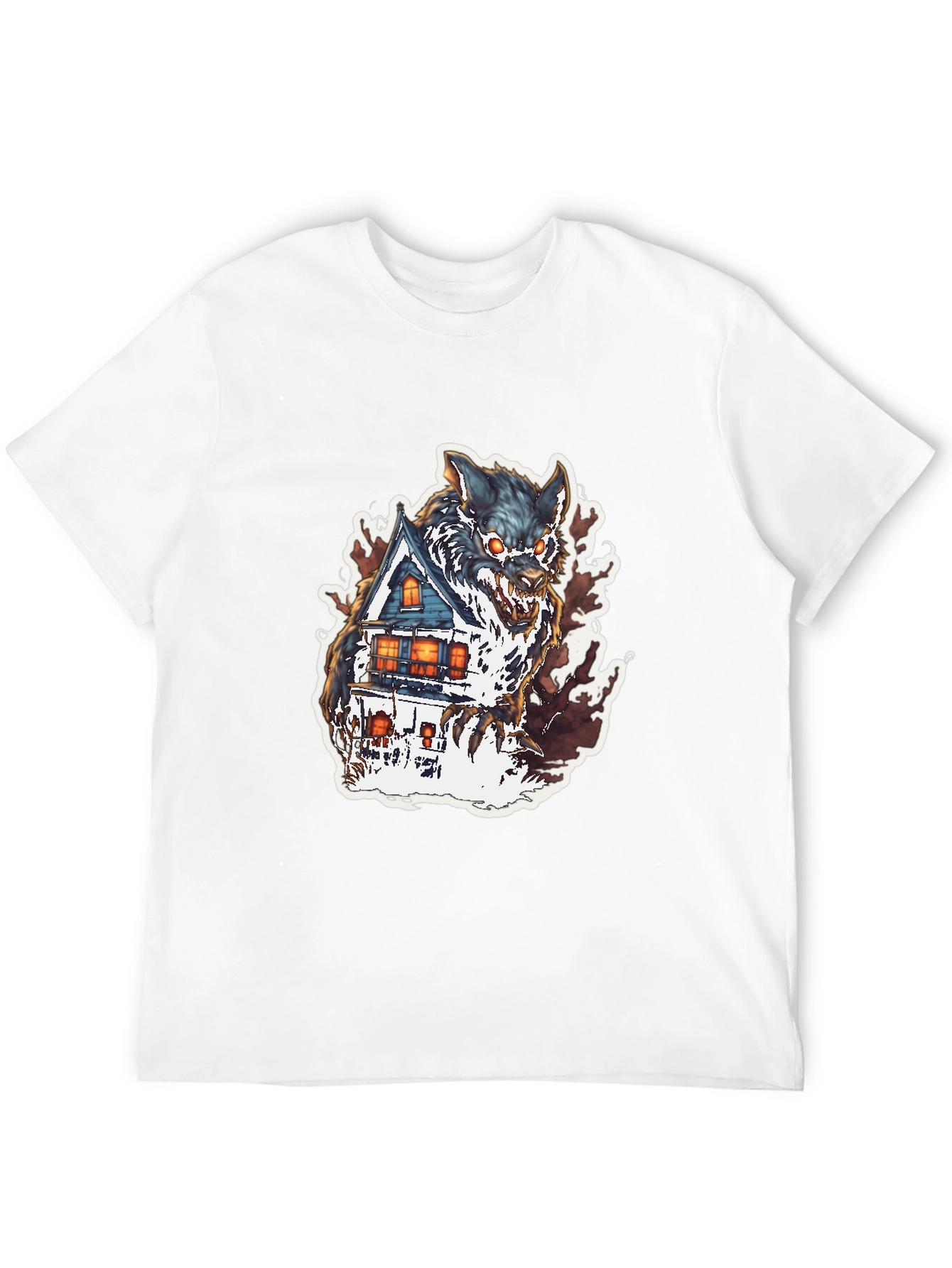 Wolf House Graphic Tee - Halloween Shirt