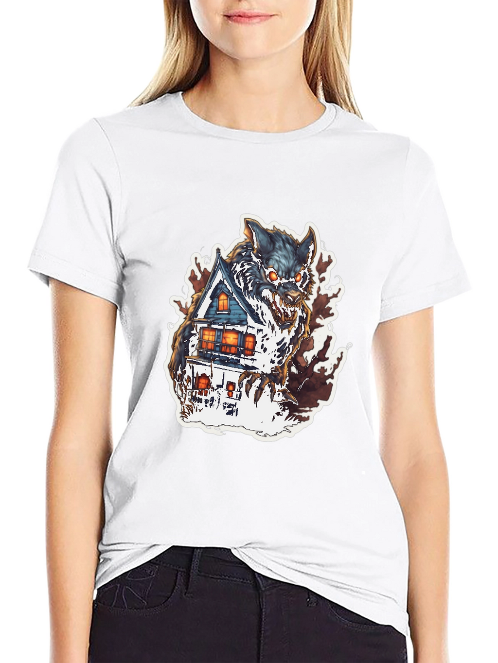 Wolf House Graphic Tee - Halloween Shirt