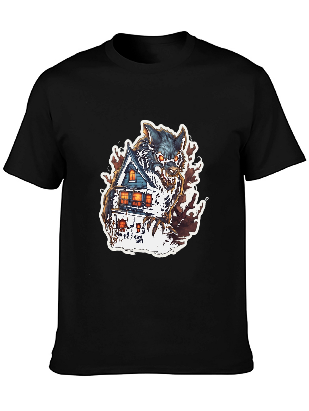 Wolf House Graphic Tee - Halloween Shirt