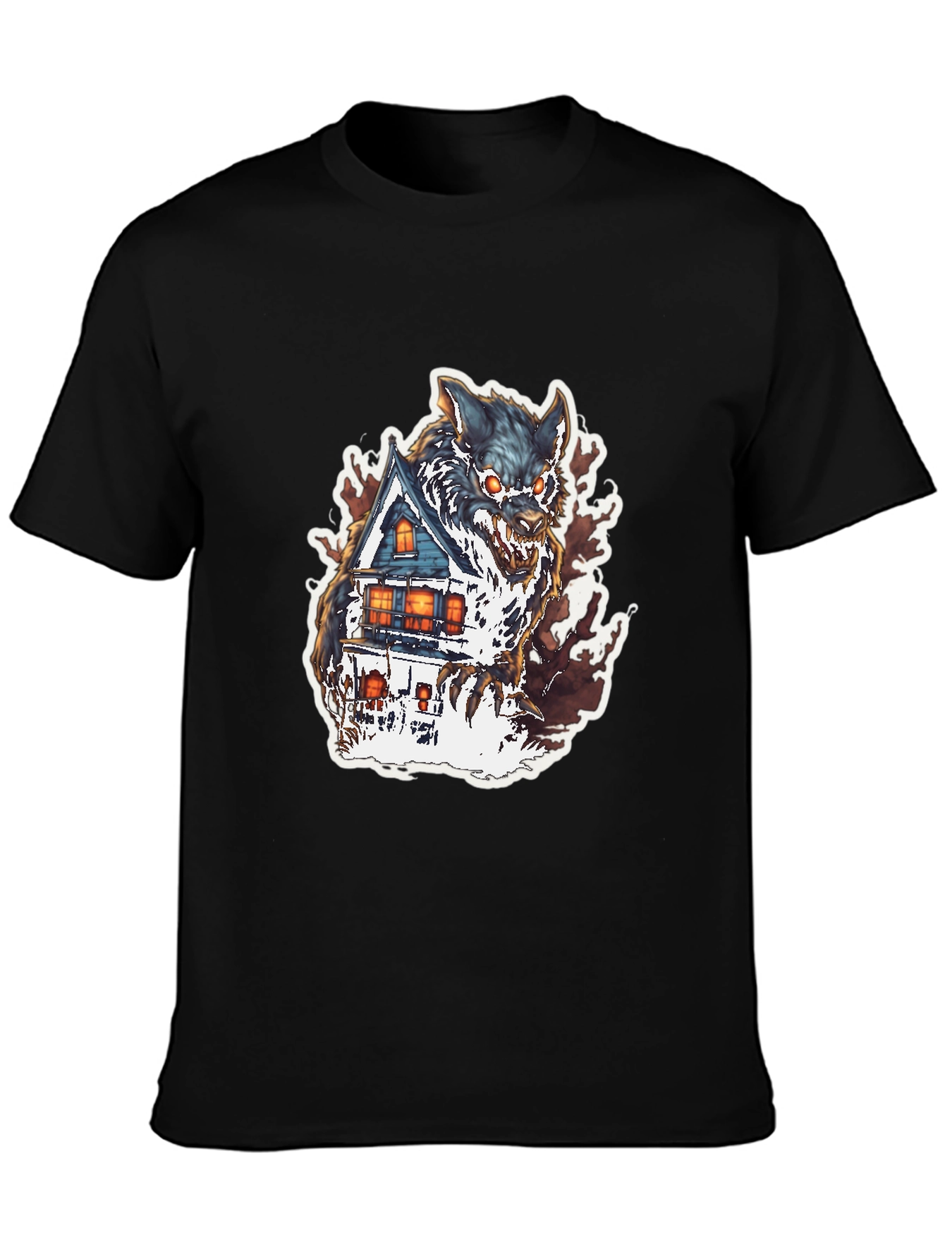 Wolf House Graphic Tee - Halloween Shirt