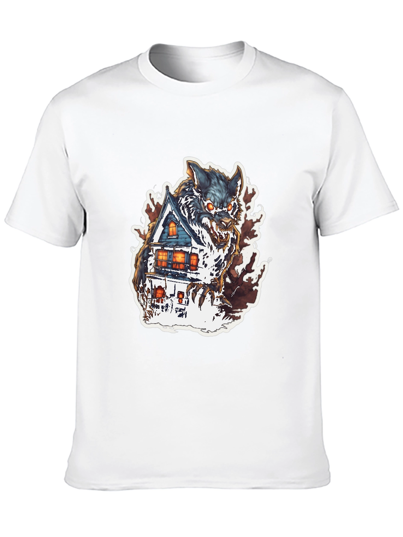 Wolf House Graphic Tee - Halloween Shirt