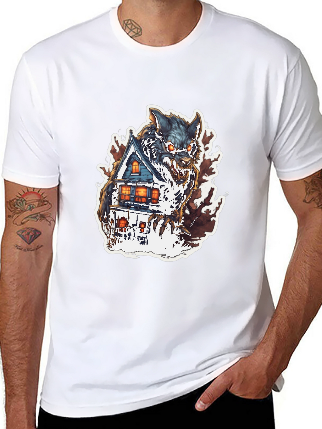 Wolf House Graphic Tee - Halloween Shirt