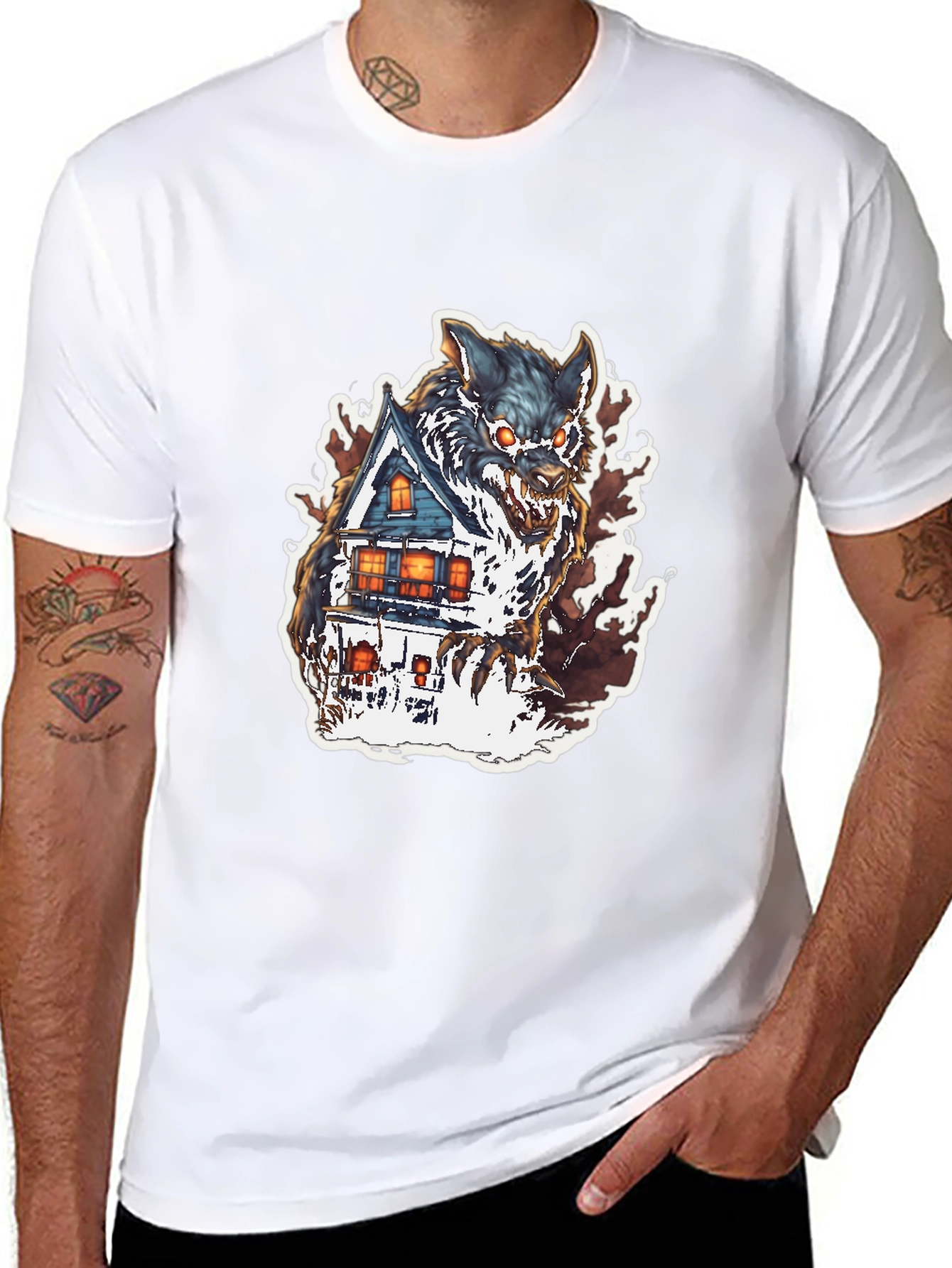 Wolf House Graphic Tee - Halloween Shirt