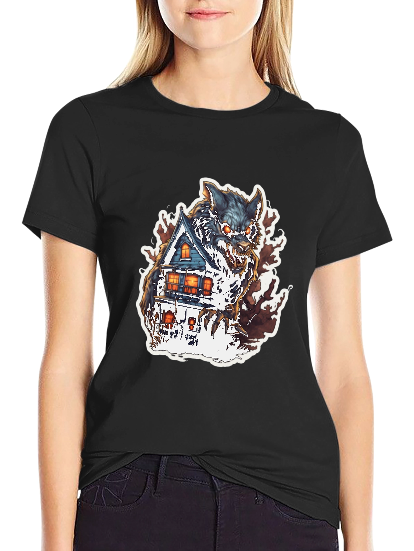 Wolf House Graphic Tee - Halloween Shirt