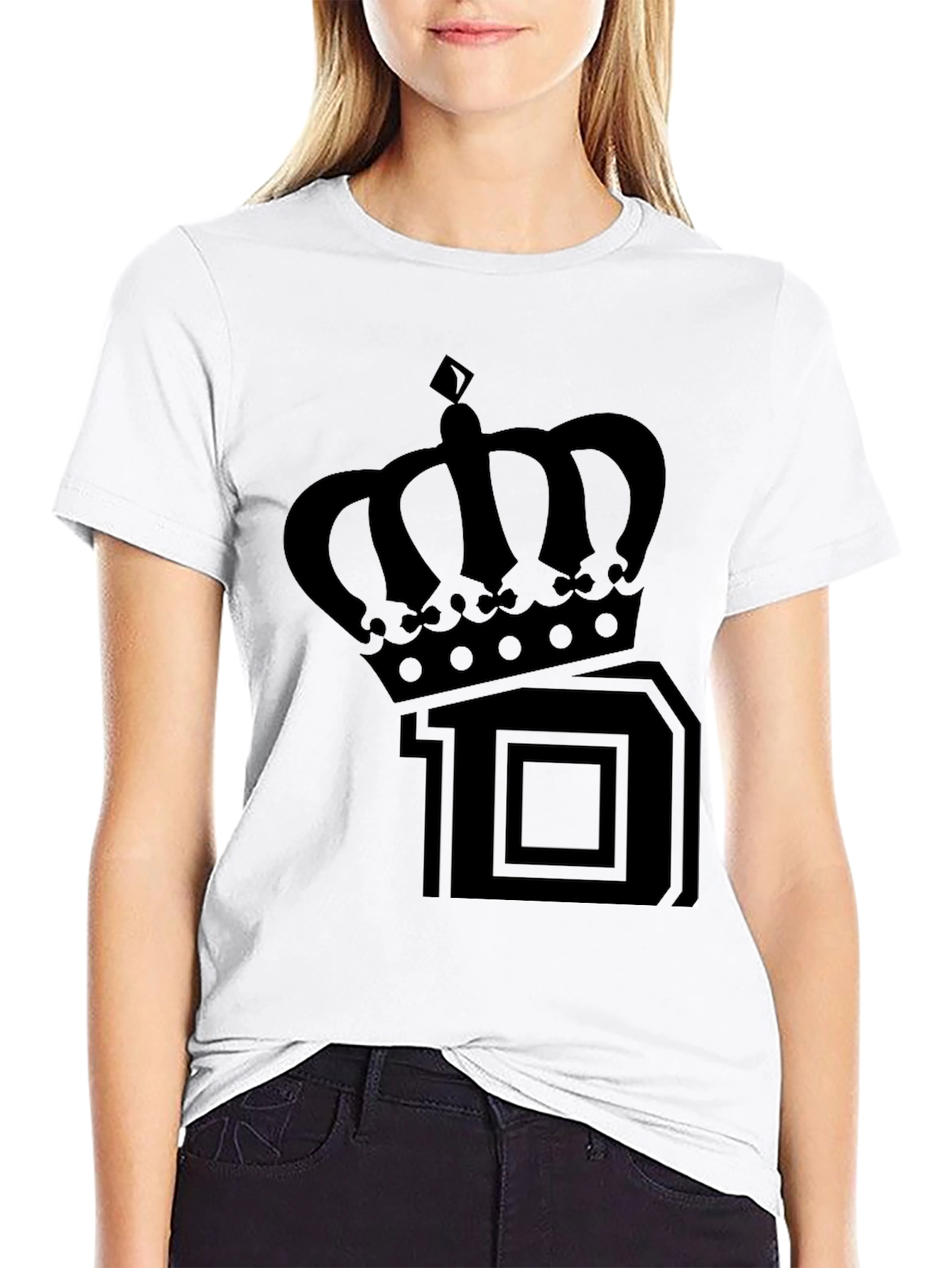 Crown 10 Graphic Print Black T-Shirt