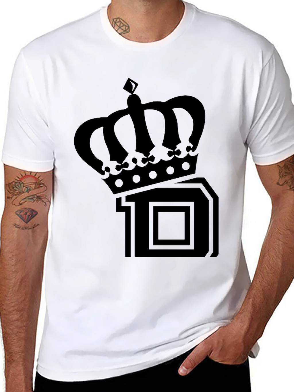 Crown 10 Graphic Print Black T-Shirt