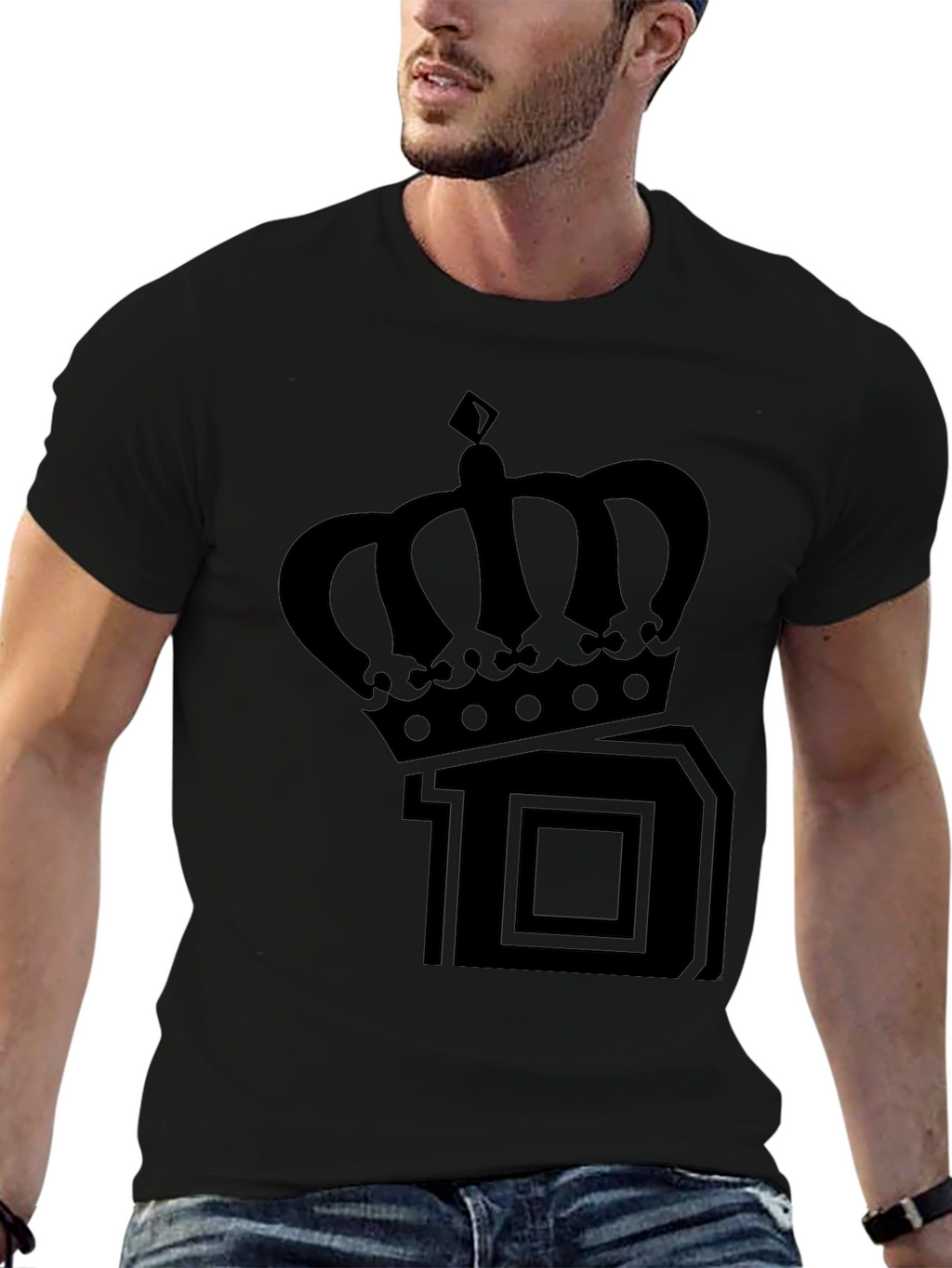 Crown 10 Graphic Print Black T-Shirt
