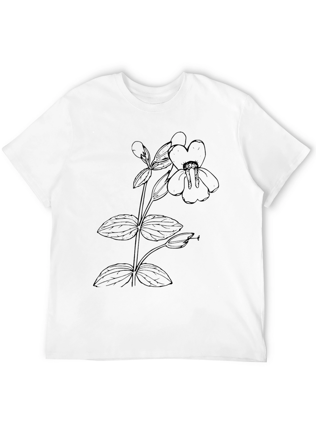 Botanical Print Tee - Minimalist Flower Design