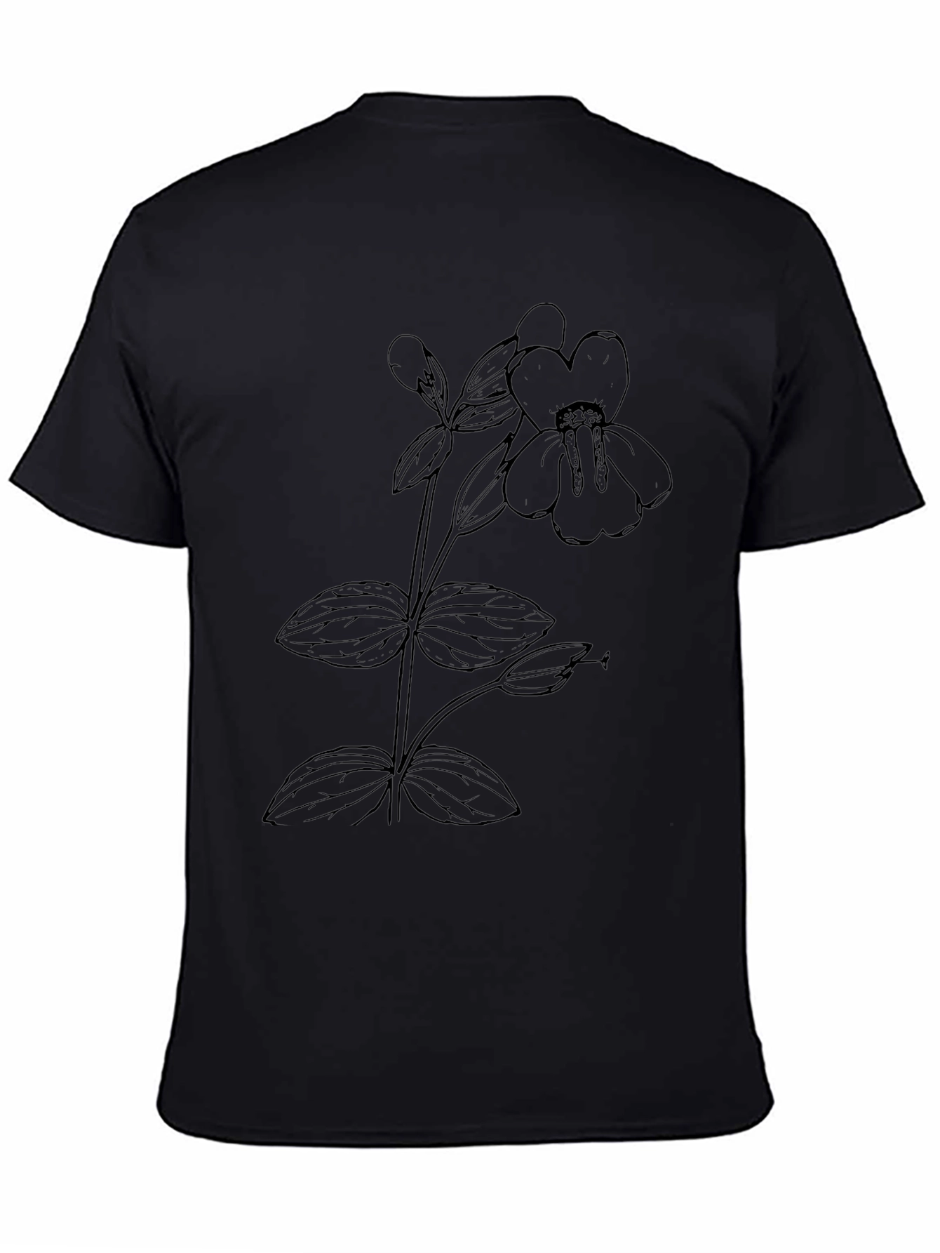 Botanical Print Tee - Minimalist Flower Design
