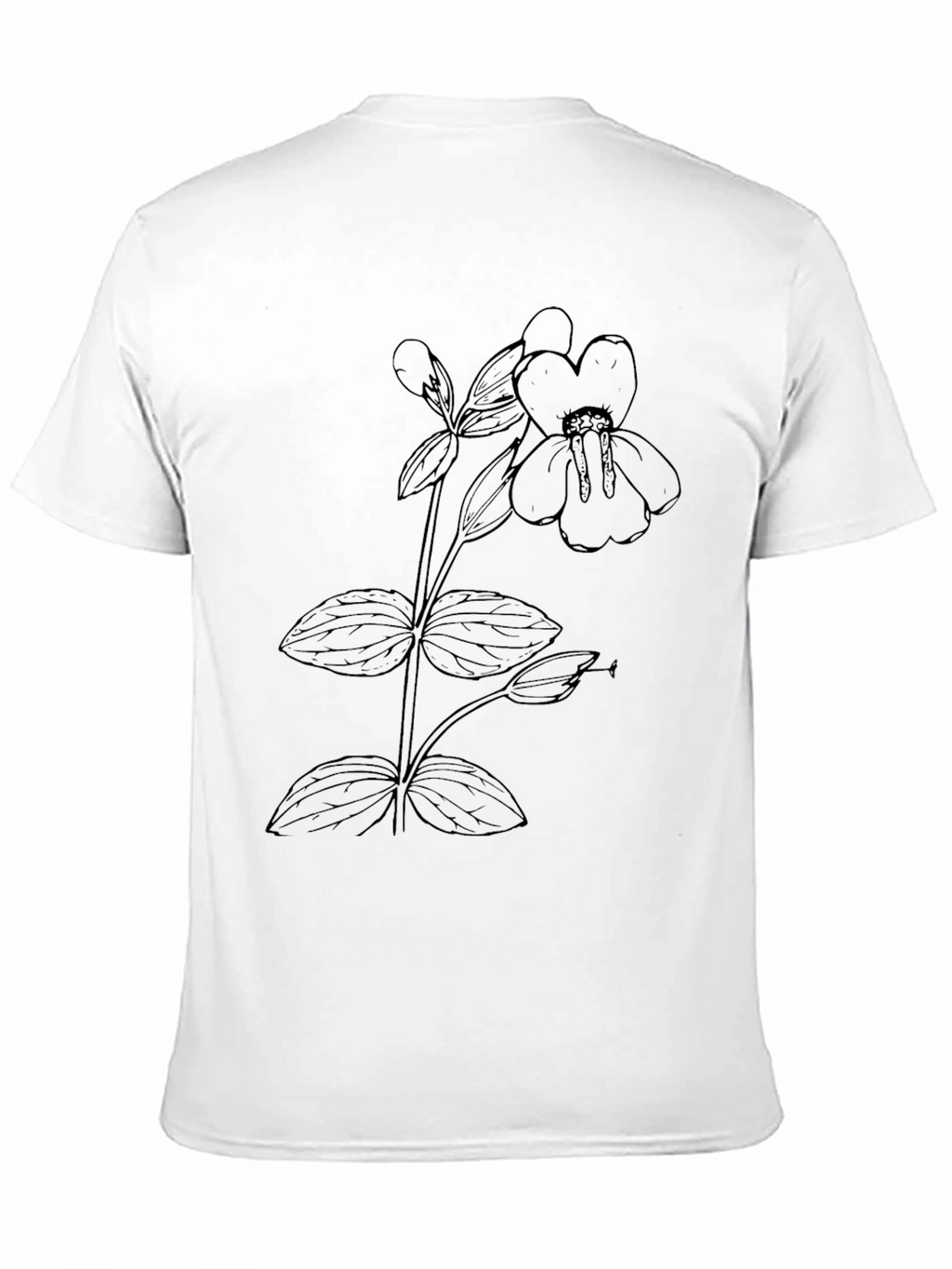 Botanical Print Tee - Minimalist Flower Design