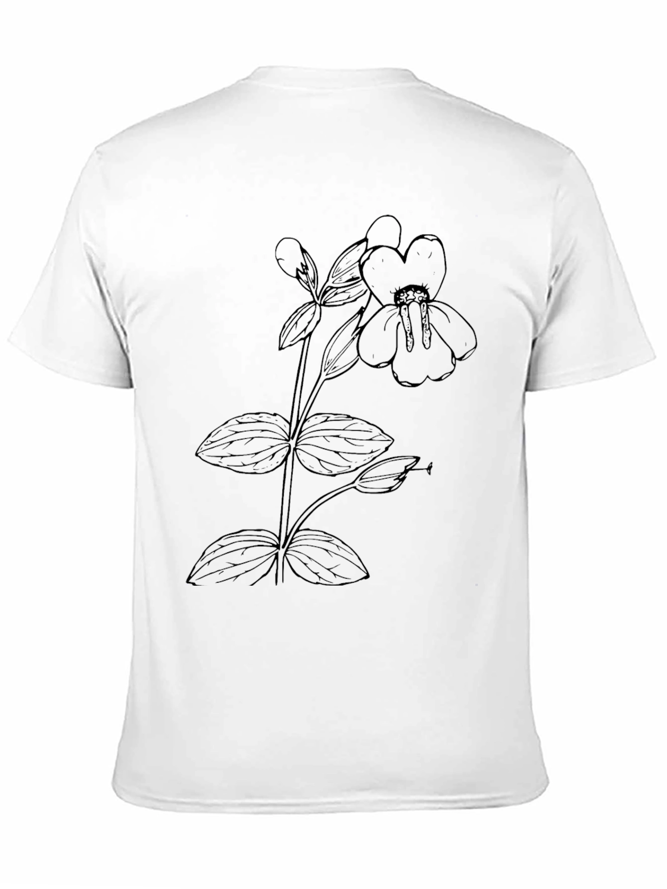 Botanical Print Tee - Minimalist Flower Design