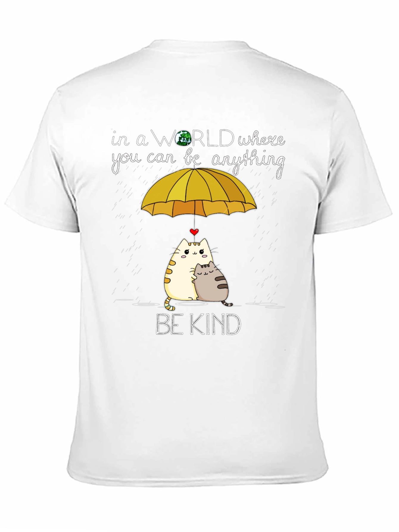 Be Kind Cats Under Umbrella Graphic Tee