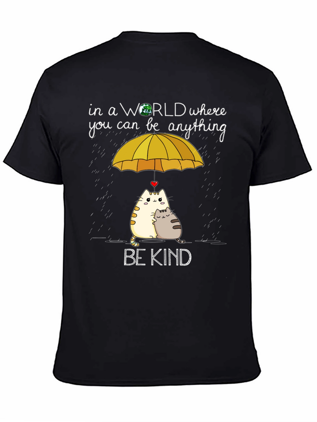 Be Kind Cats Under Umbrella Graphic Tee