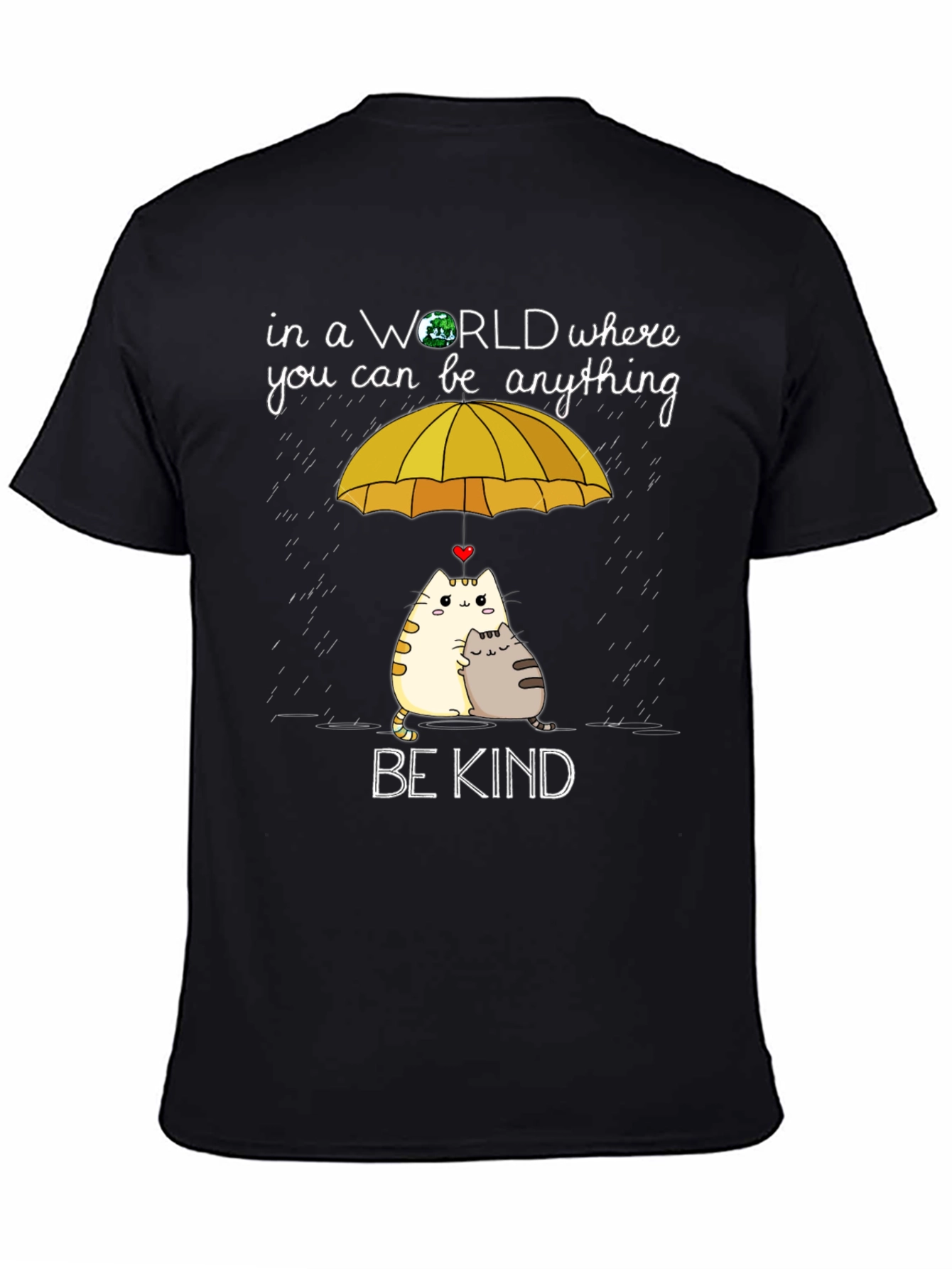 Be Kind Cats Under Umbrella Graphic Tee