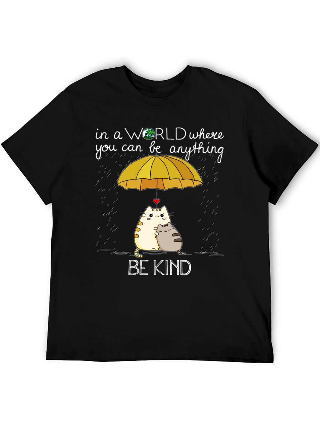 Be Kind Cats Under Umbrella Graphic Tee