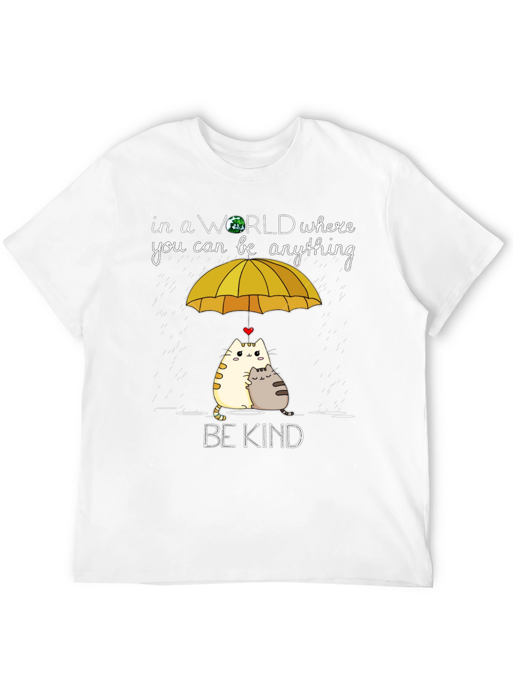 Be Kind Cats Under Umbrella Graphic Tee