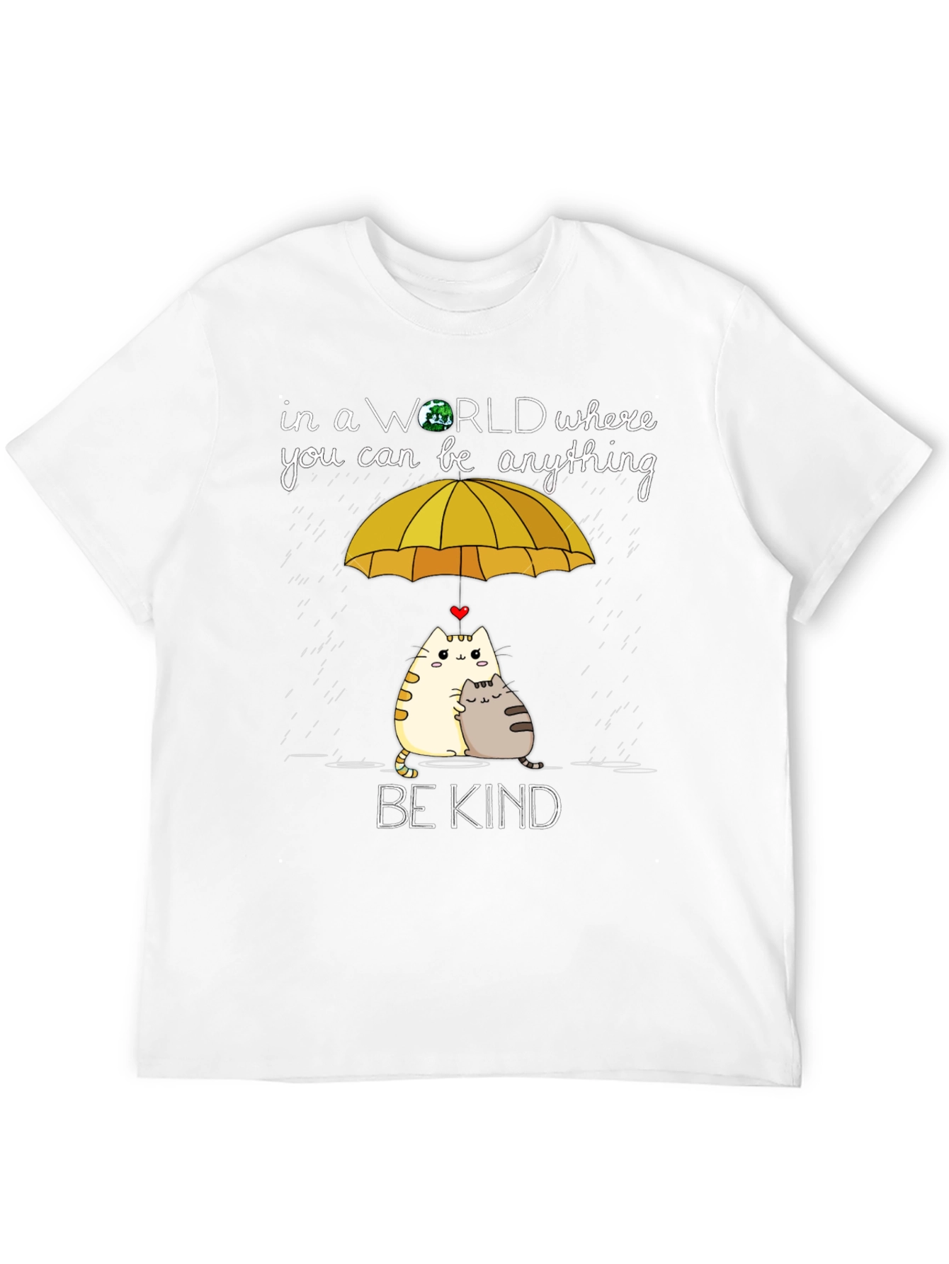 Be Kind Cats Under Umbrella Graphic Tee