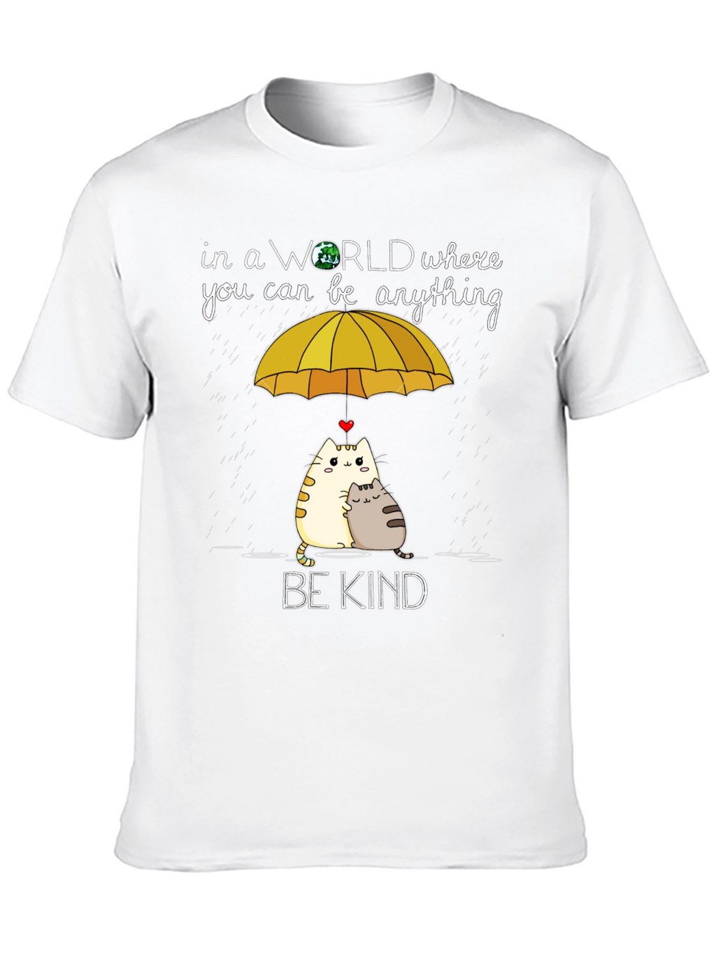 Be Kind Cats Under Umbrella Graphic Tee