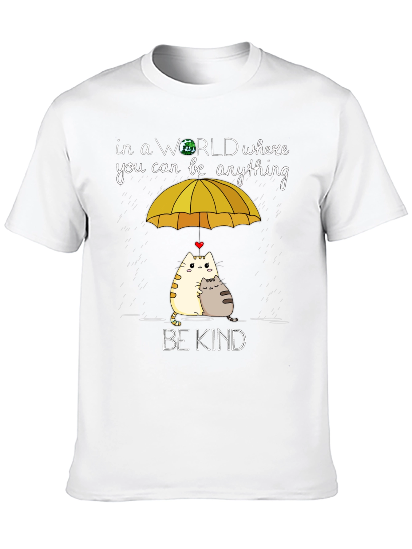 Be Kind Cats Under Umbrella Graphic Tee