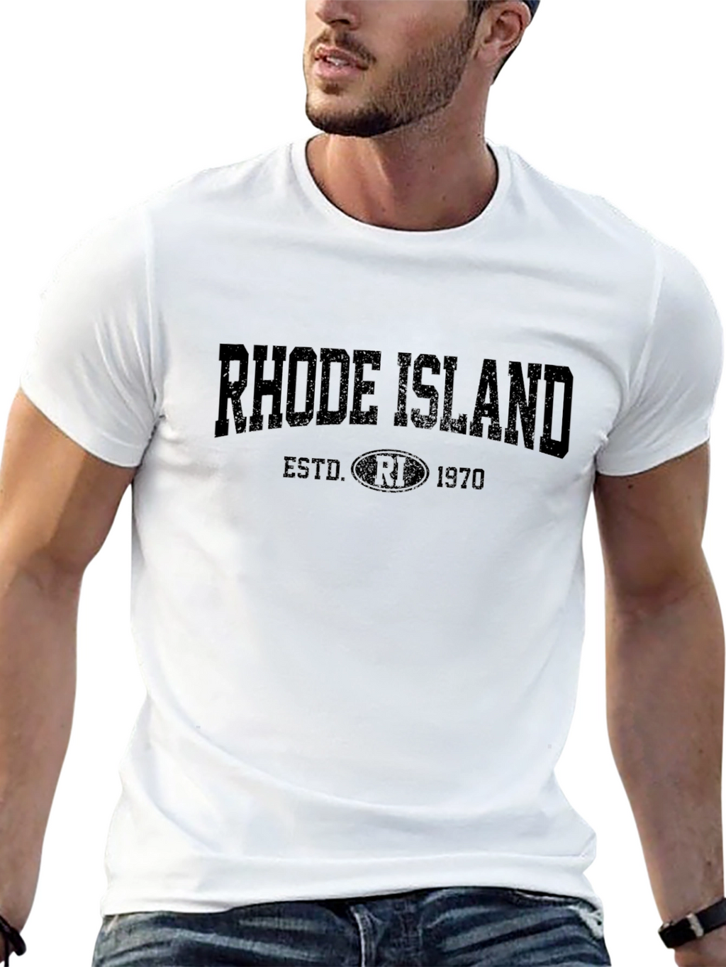 Rhode Island Est. 1970 Graphic Print T-Shirt