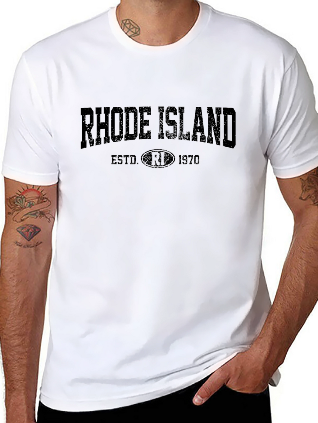 Rhode Island Est. 1970 Graphic Print T-Shirt