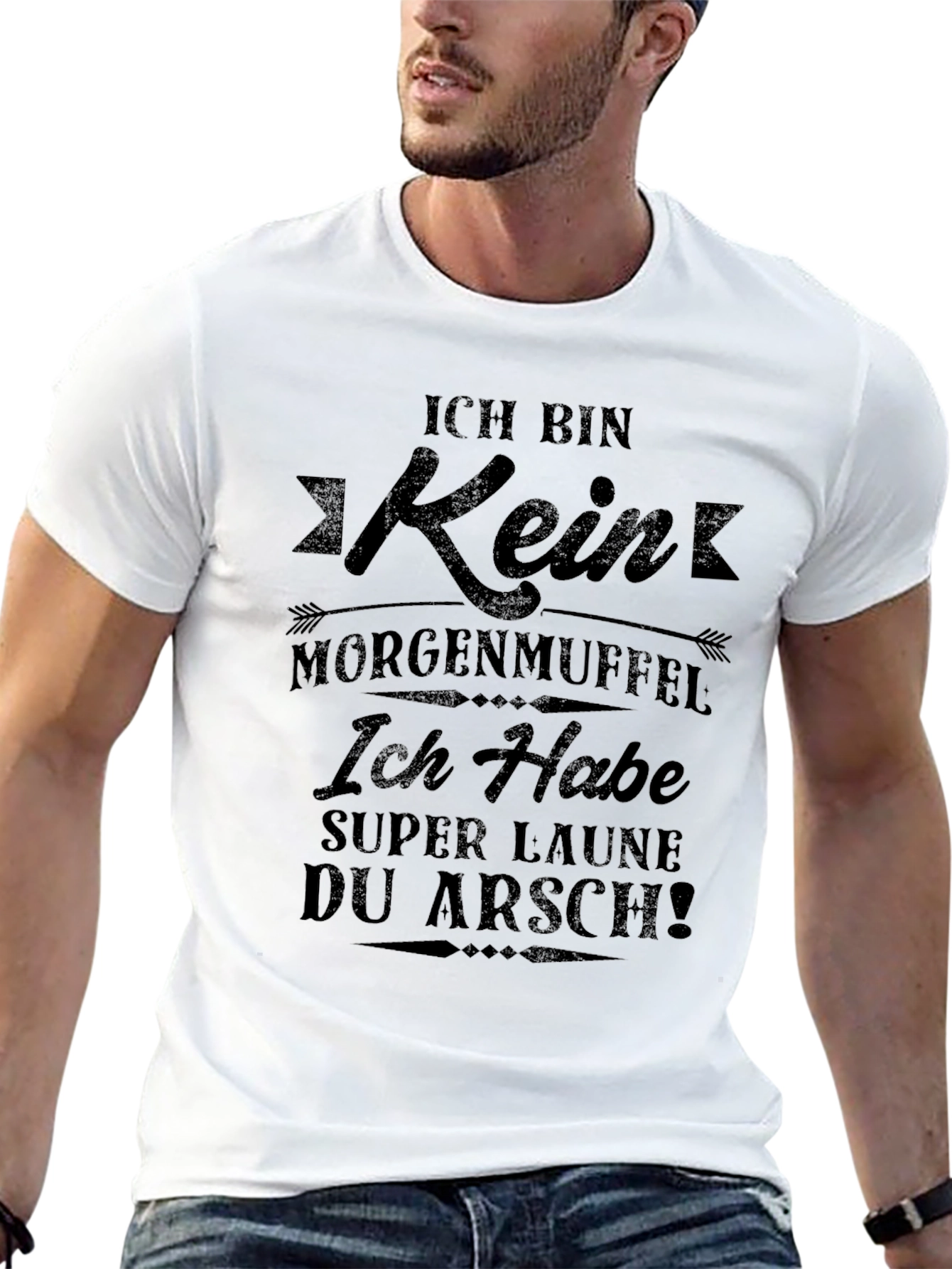 Ich Bin Kein Morgenmuffel Black Graphic T-Shirt