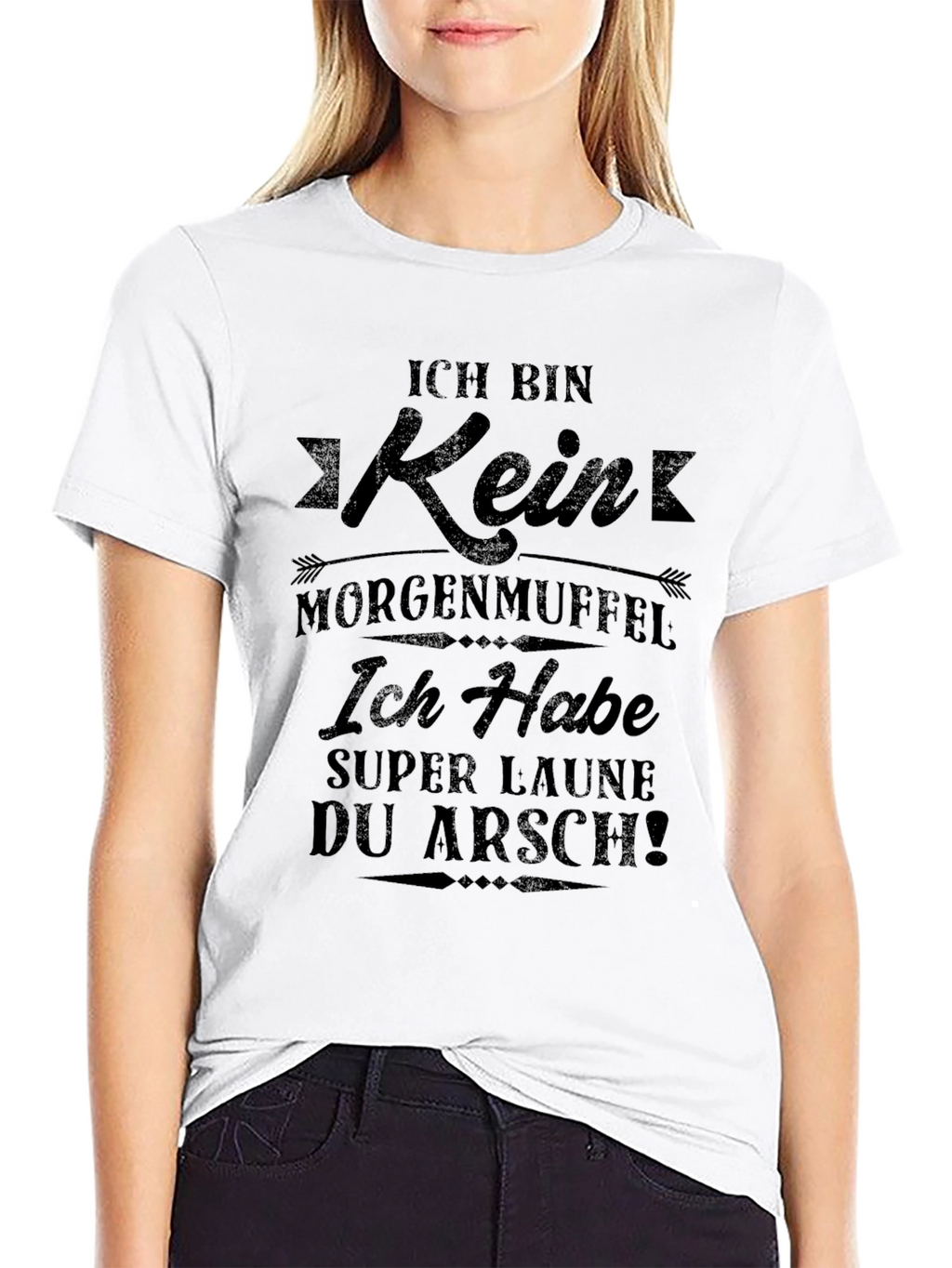 Ich Bin Kein Morgenmuffel Black Graphic T-Shirt
