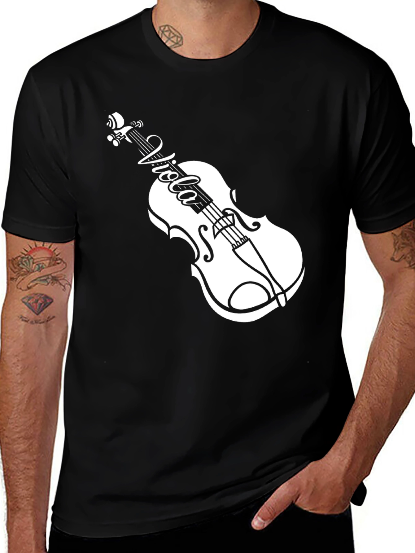 Viola Violin Black T-Shirt Music Lover Tee