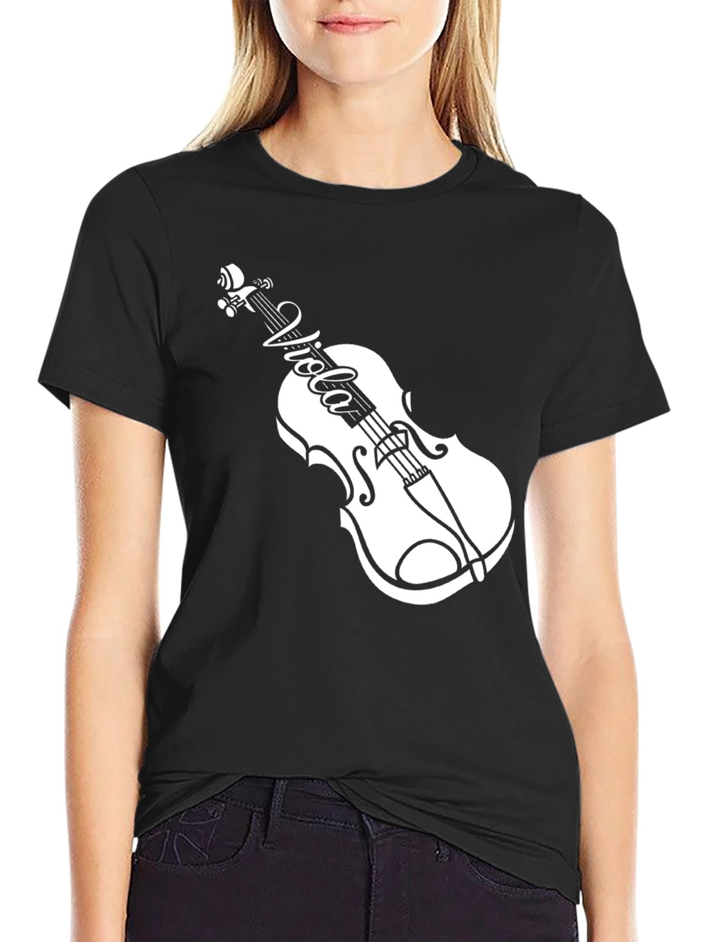 Viola Violin Black T-Shirt Music Lover Tee