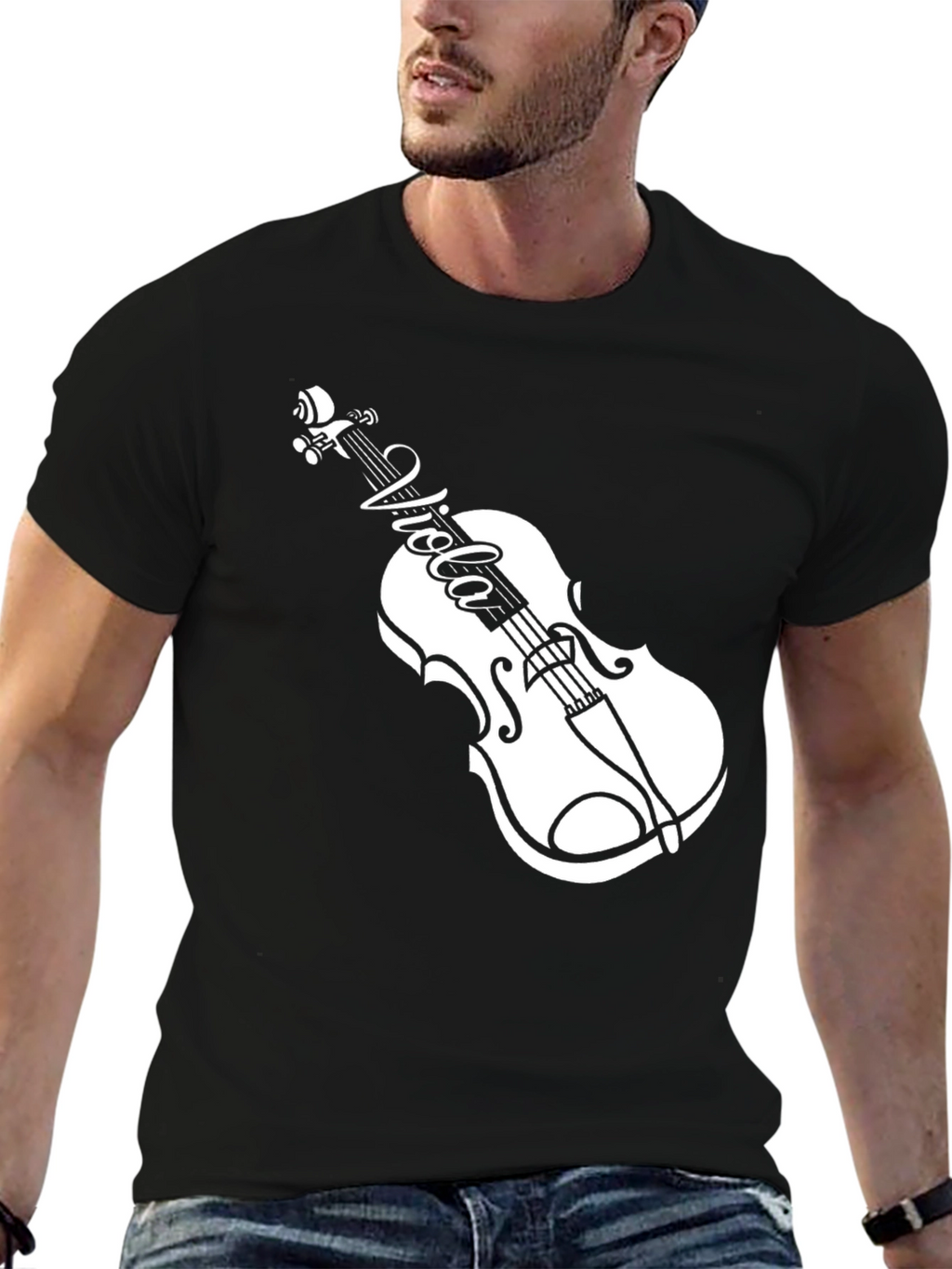 Viola Violin Black T-Shirt Music Lover Tee
