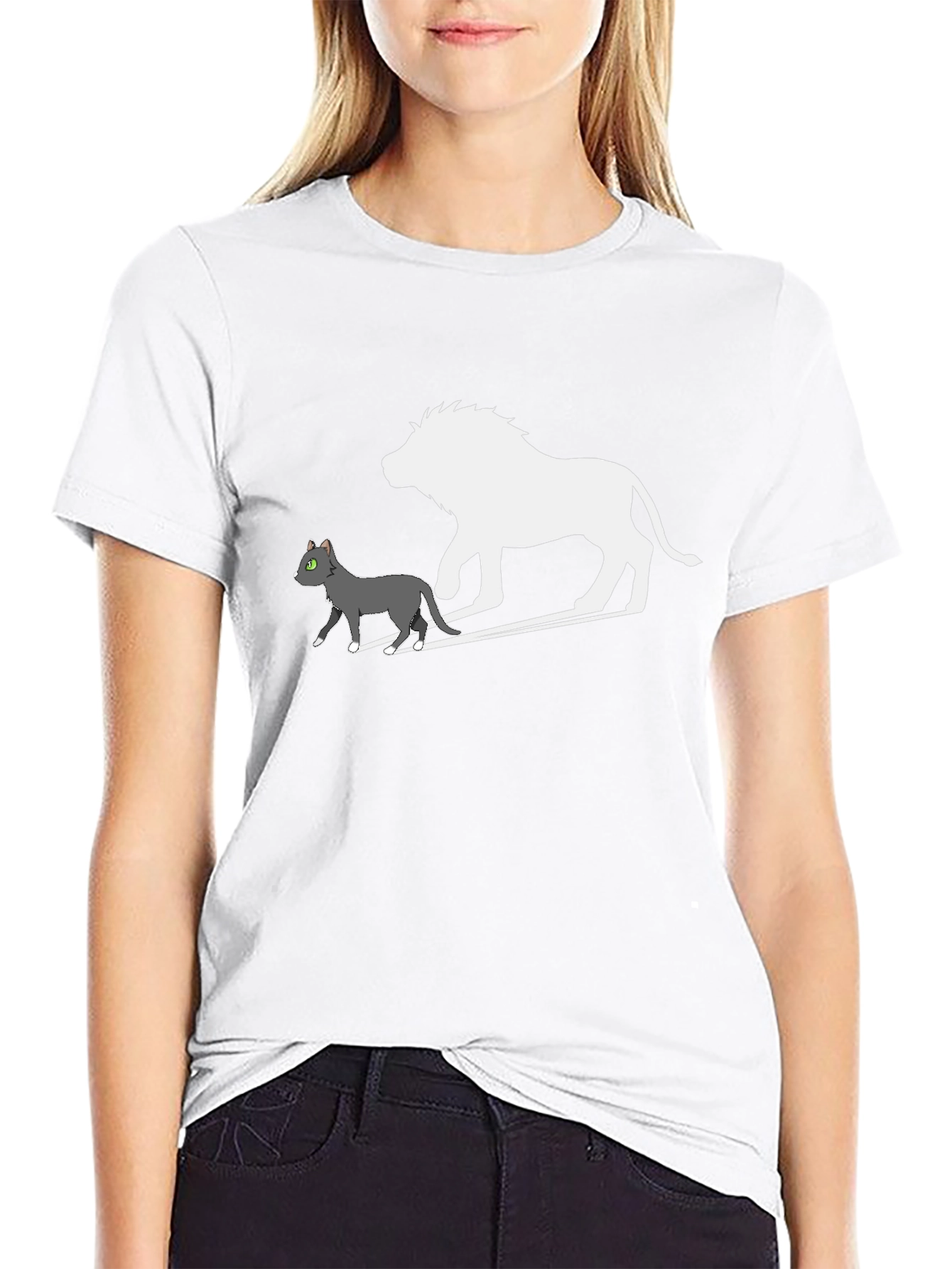 Cat & Lion Silhouette Graphic Tee