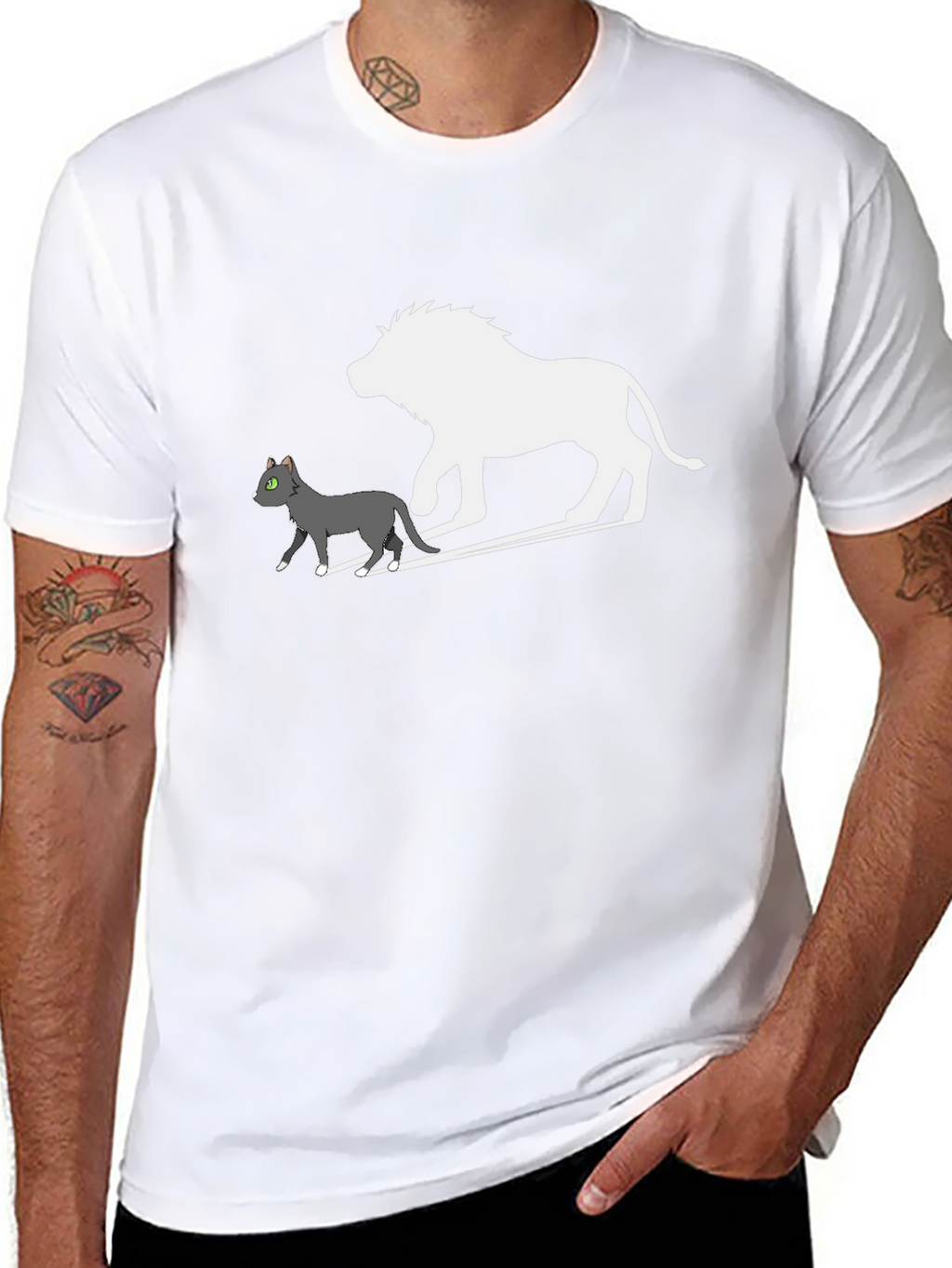 Cat & Lion Silhouette Graphic Tee