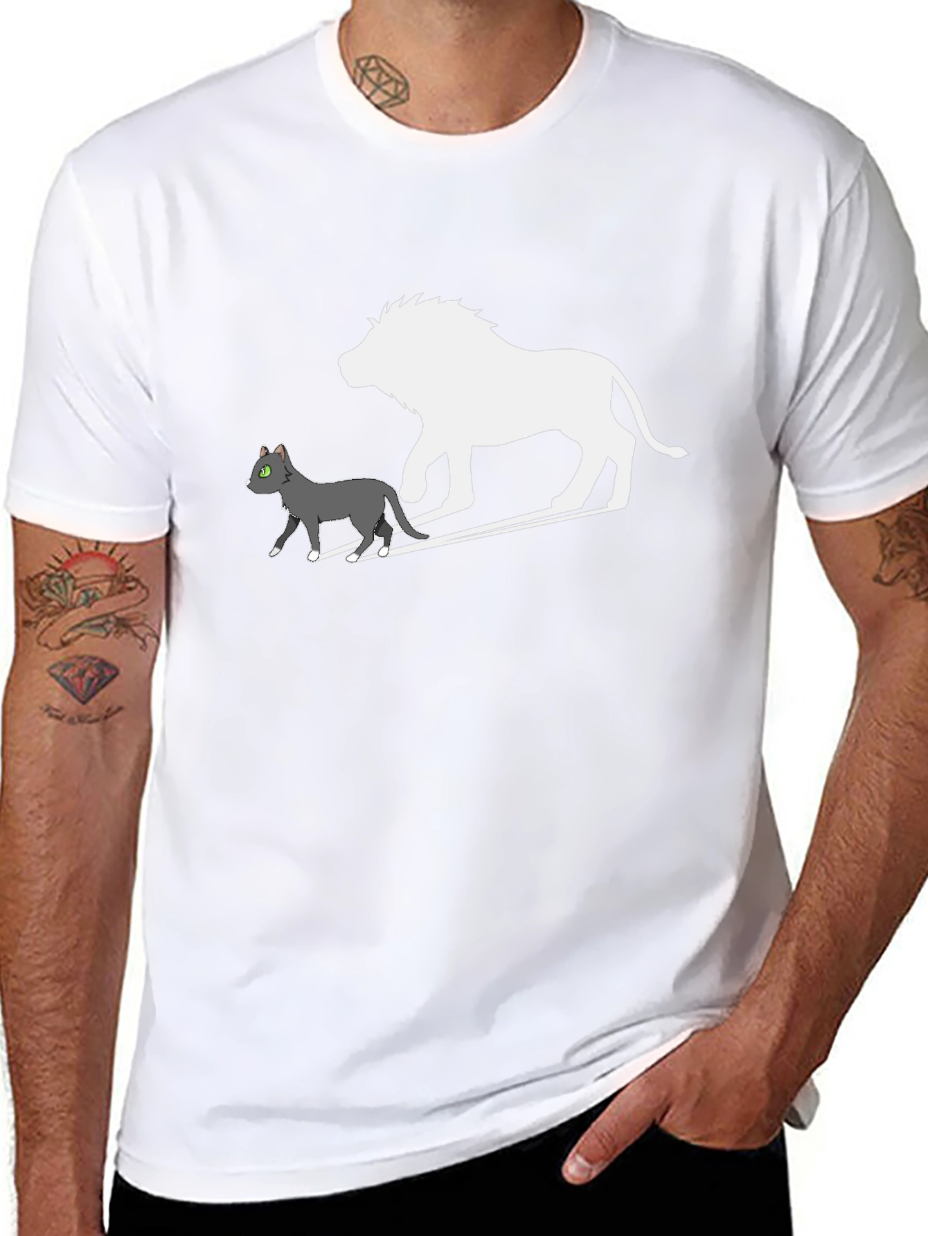 Cat & Lion Silhouette Graphic Tee