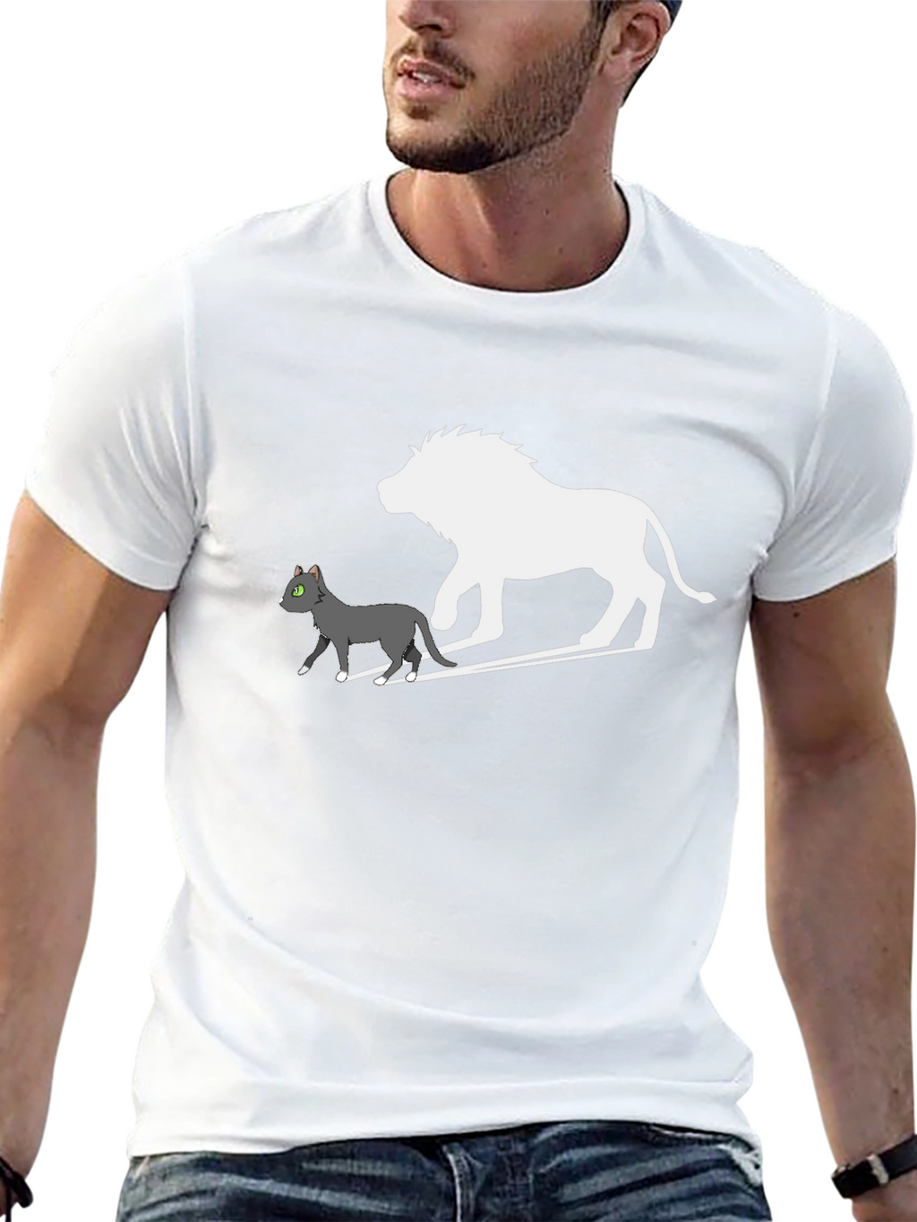 Cat & Lion Silhouette Graphic Tee