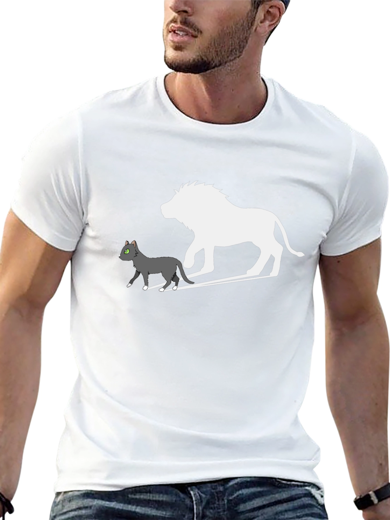Cat & Lion Silhouette Graphic Tee