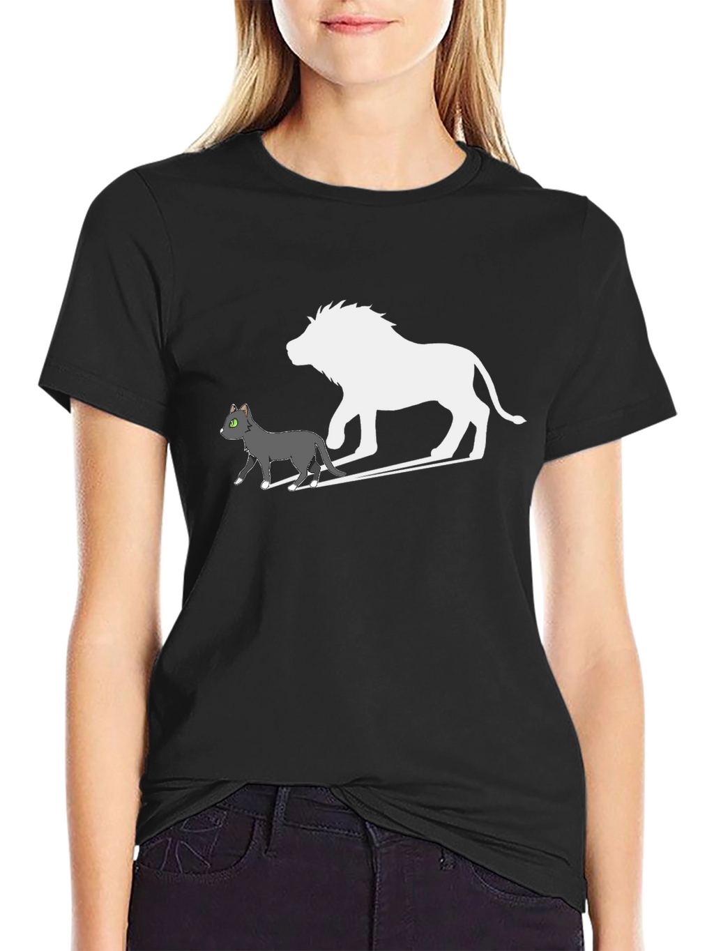 Cat & Lion Silhouette Graphic Tee