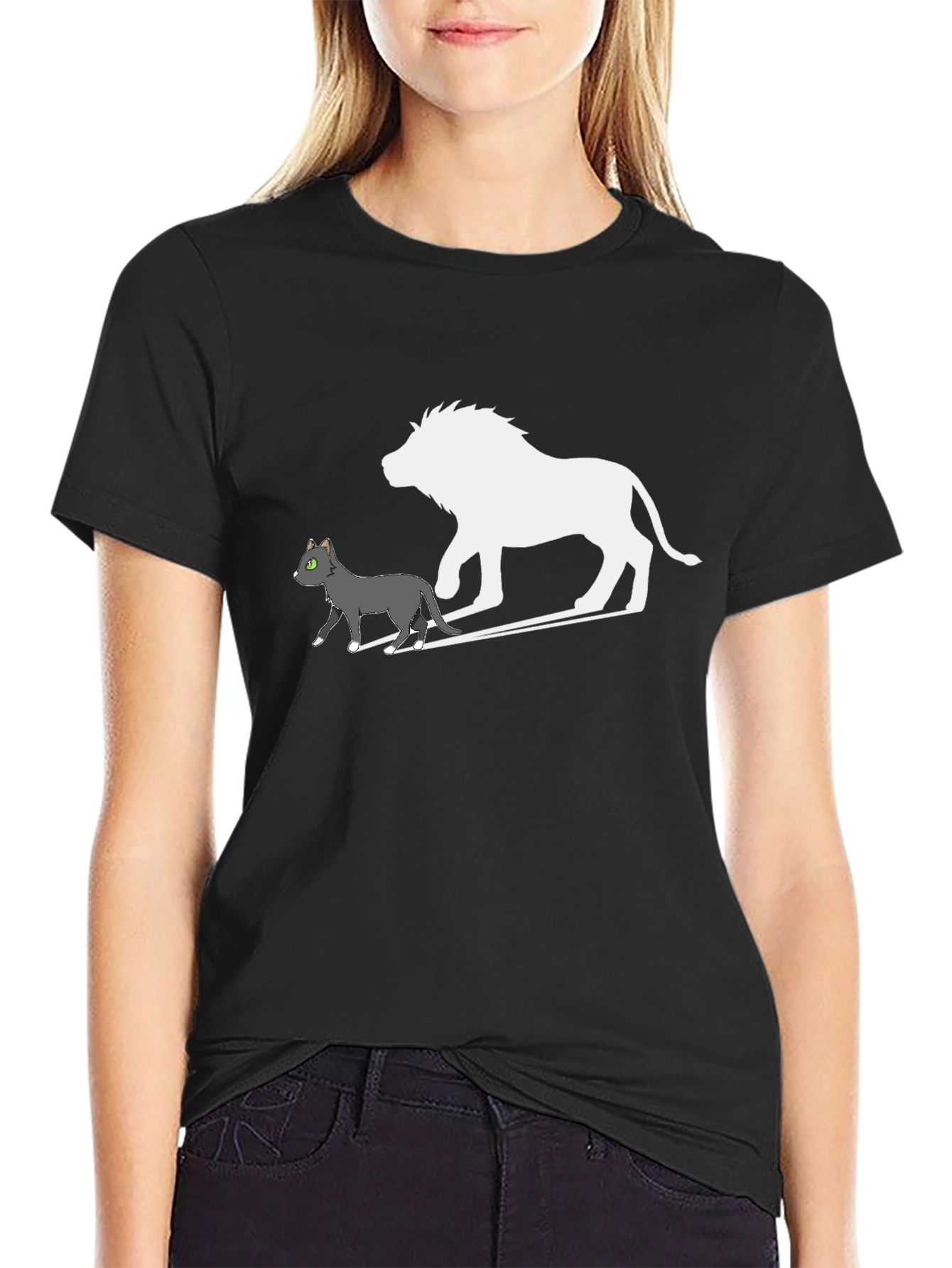 Cat & Lion Silhouette Graphic Tee