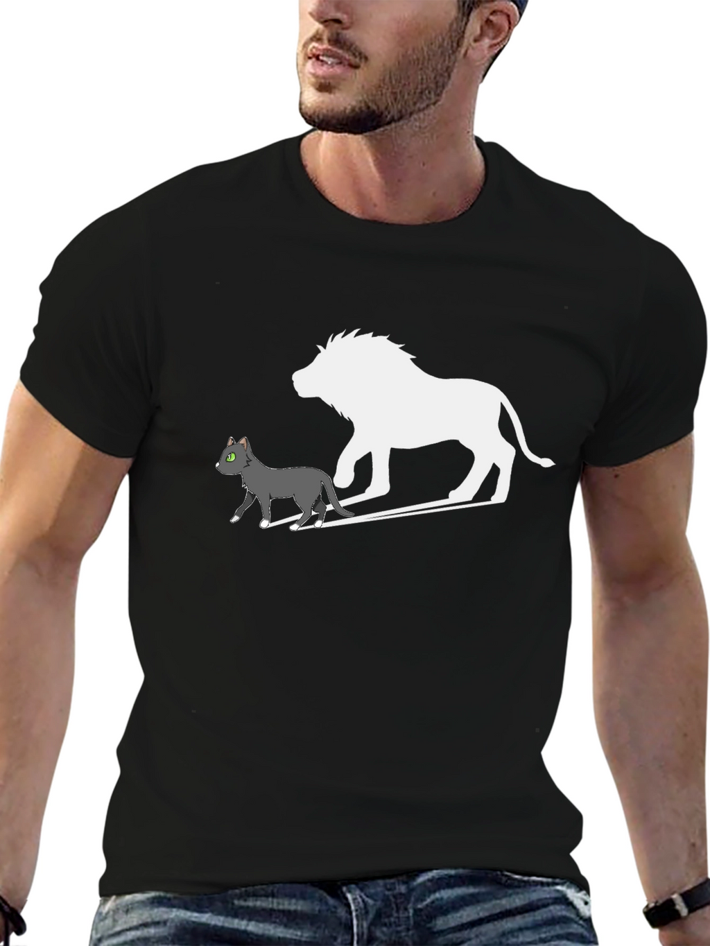 Cat & Lion Silhouette Graphic Tee