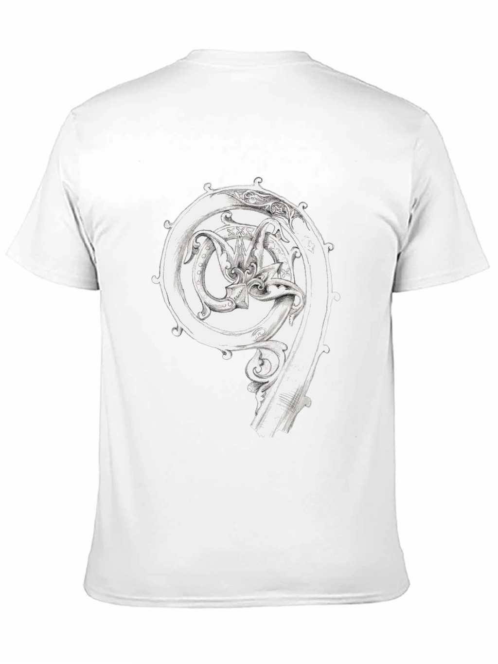 Ornate Initial T-Shirt - Unique Graphic Tee