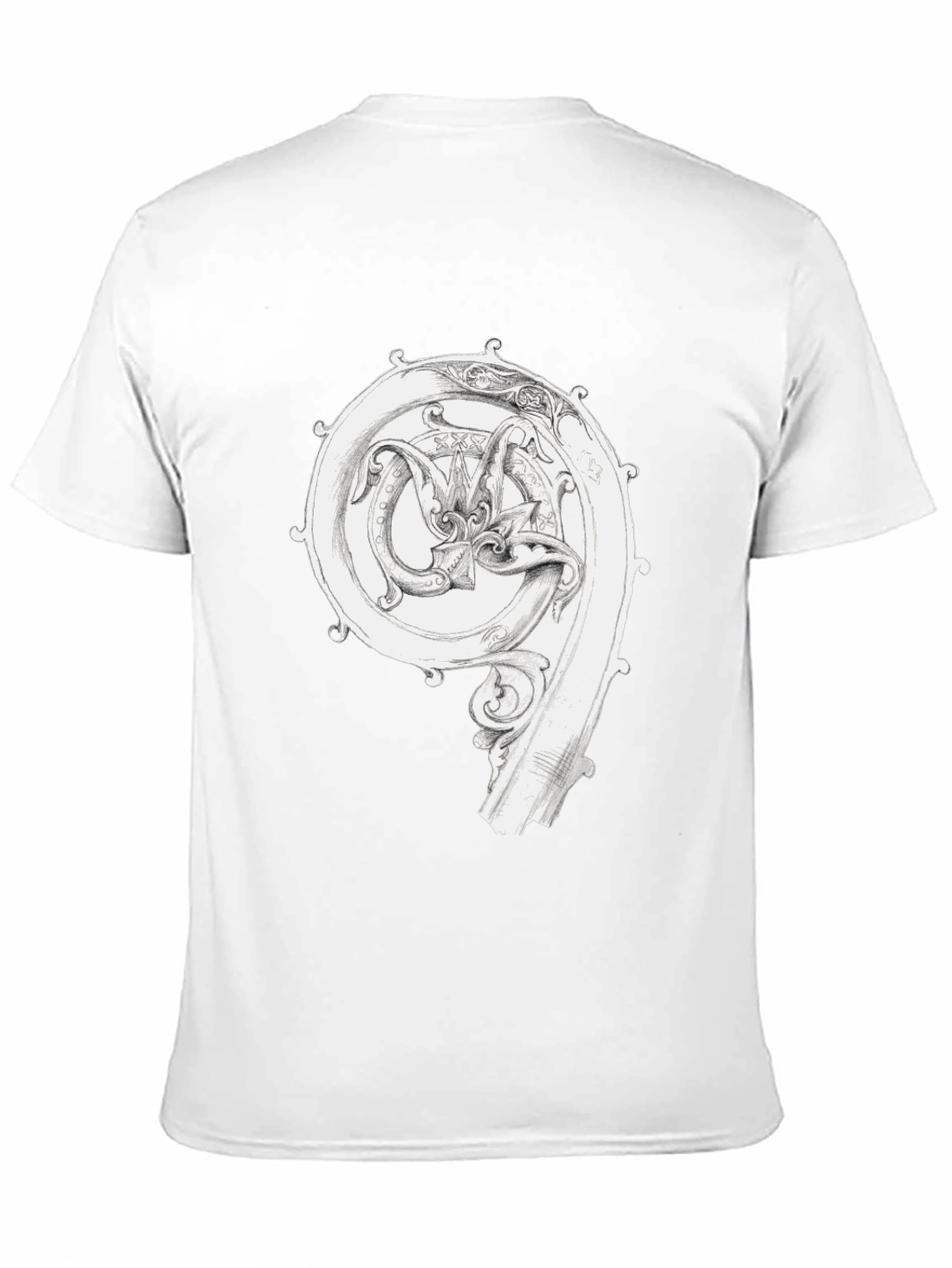 Ornate Initial T-Shirt - Unique Graphic Tee