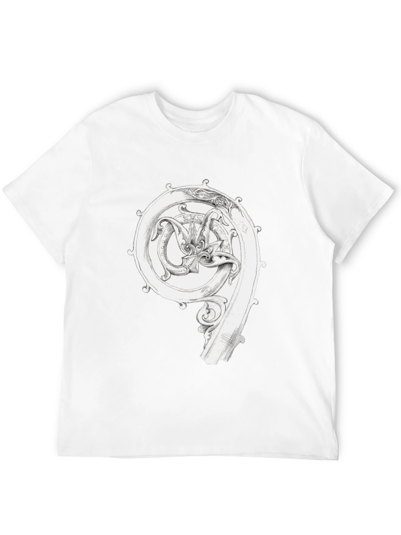 Ornate Initial T-Shirt - Unique Graphic Tee