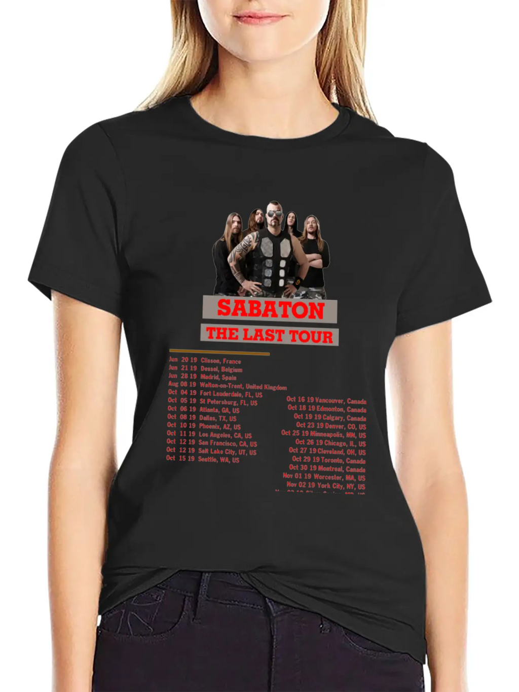 SABATON TOUR 2019 BACK Breathable Soft Cotton T-Shirt – Timeless Casual Look