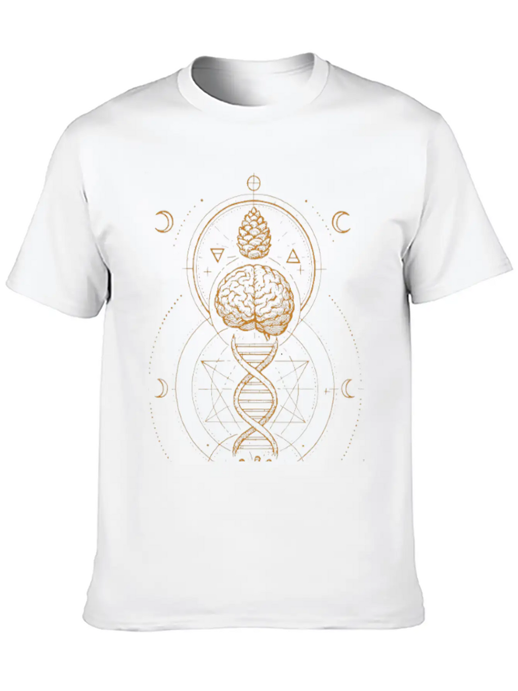 Sacred Connection | Heart Brain DNA Spiral Unisex Casual T-Shirt – Clean Design For Daily Comfort