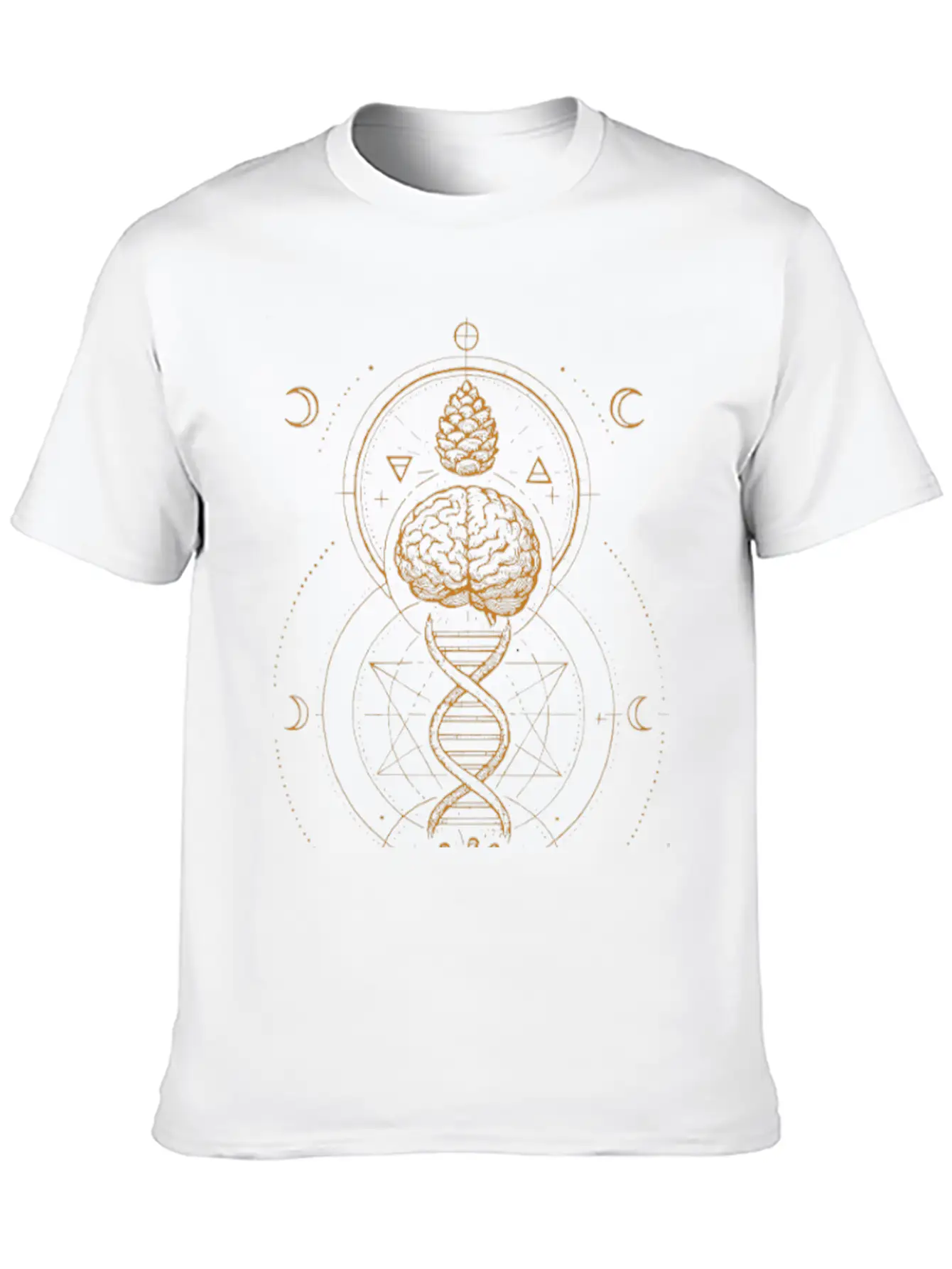 Sacred Connection | Heart Brain DNA Spiral Unisex Casual T-Shirt – Clean Design For Daily Comfort