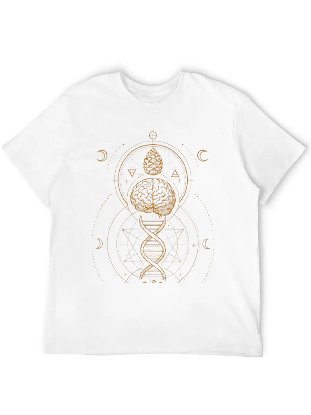 Sacred Connection | Heart Brain DNA Spiral Unisex Casual T-Shirt – Clean Design For Daily Comfort