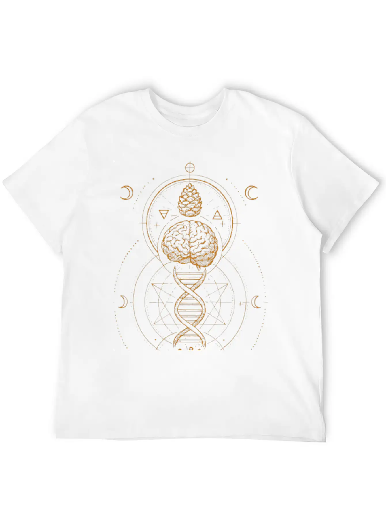 Sacred Connection | Heart Brain DNA Spiral Unisex Casual T-Shirt – Clean Design For Daily Comfort