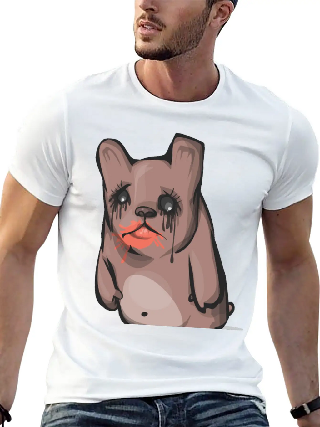 Sad Bear Unisex Casual T-Shirt – Clean Design For Daily Comfort